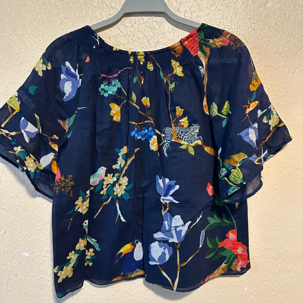Tanya Taylor Floral Top Size Small Animal Jungle‎ Print Rainforest - Picture 2 of 6